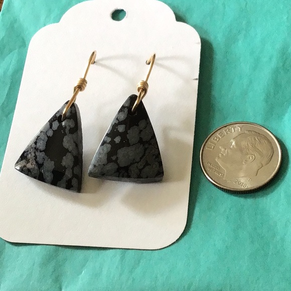 Snowflake Obsidian Necklace and Earrings - Picture 4 of 7